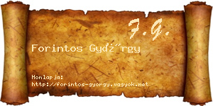 Forintos György névjegykártya