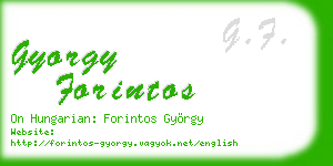gyorgy forintos business card